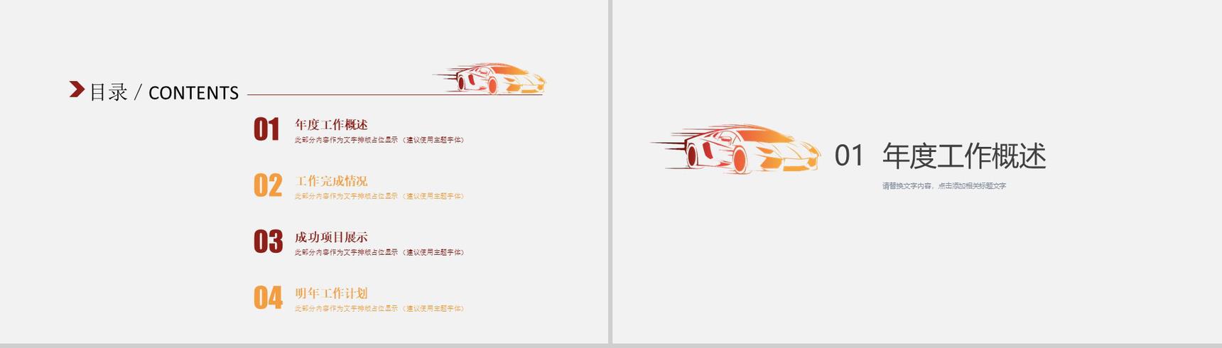 汽车行业通用工作汇报PPT模板
