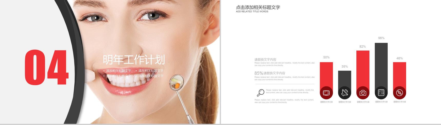 口腔牙科工作总结述职报告PPT模板